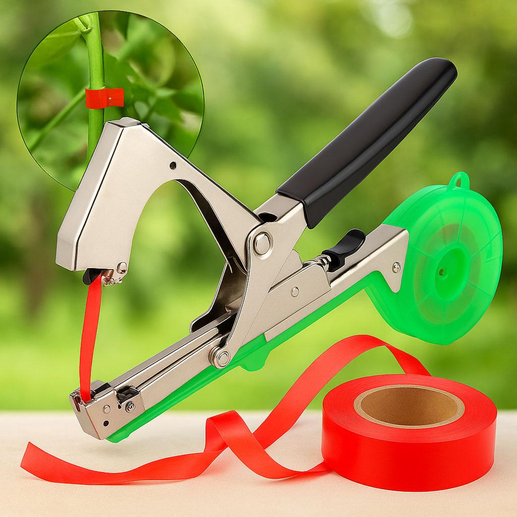 Степлер для підв'язування рослин + стрічка, Tapetool / Садовий степлер-тапенер для підв'язки винограду та овочів