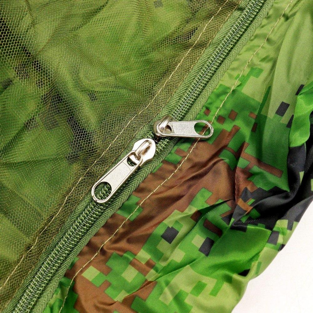 Гамак підвісний з москітною сіткою та тентом, до 200 кг (240×150см), Піксель / Туристичний гамак-намет