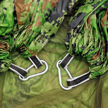 Гамак підвісний з москітною сіткою та тентом, до 200 кг (240×150см), Піксель / Туристичний гамак-намет