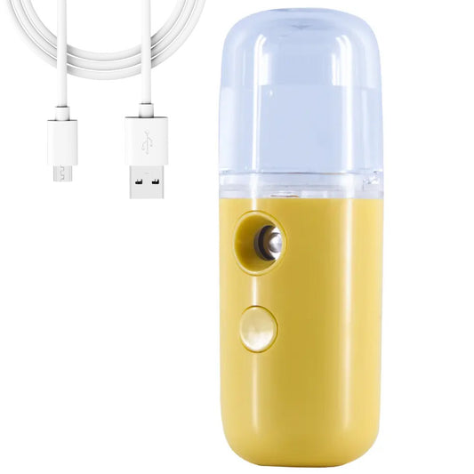 Зволожувач для шкіри обличчя 30 мл ультразвуковий Nano Mist, Жовтий / Портативний нано спрей