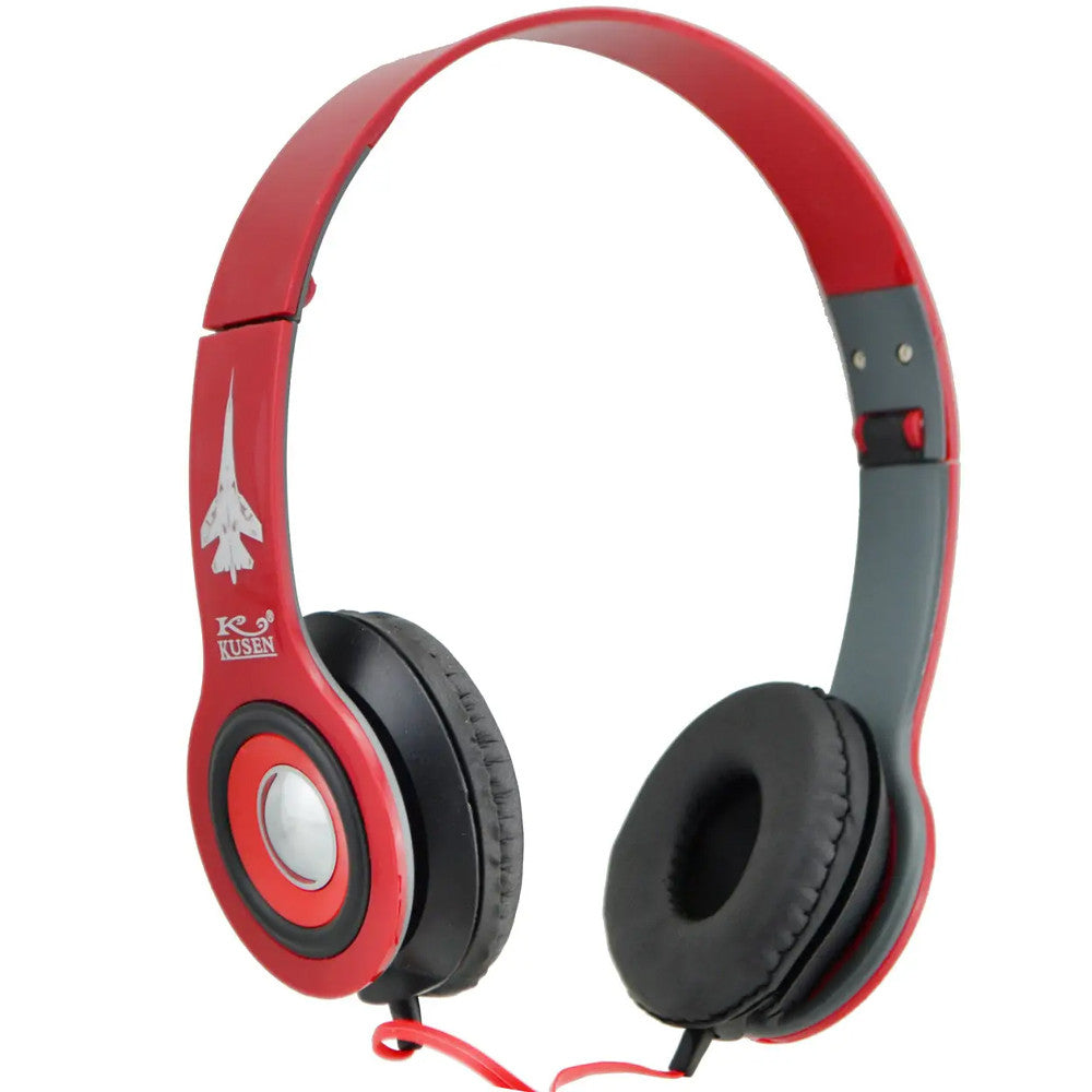 Навушники MDR KS-611 дротяні, Червоні / Накладні навушники для комп'ютера та смартфону