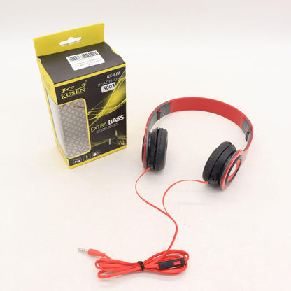 Навушники MDR KS-611 дротяні, Червоні / Накладні навушники для комп'ютера та смартфону