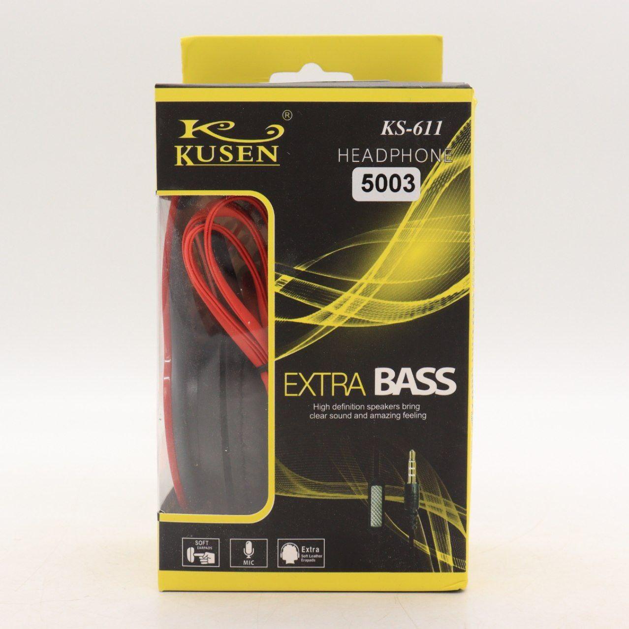 Навушники MDR KS-611 дротяні, Червоні / Накладні навушники для комп'ютера та смартфону