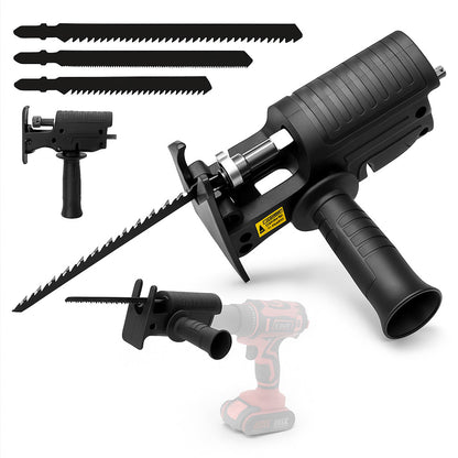 Насадка на дриль лобзик зі швидкознімним механізмом та 3 полотнами / Сабельна пилка з полотнами