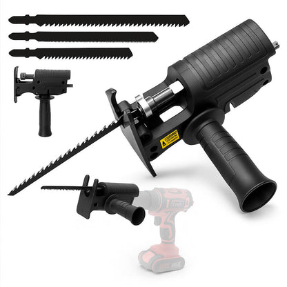 Насадка на дриль лобзик зі швидкознімним механізмом та 3 полотнами / Сабельна пилка з полотнами