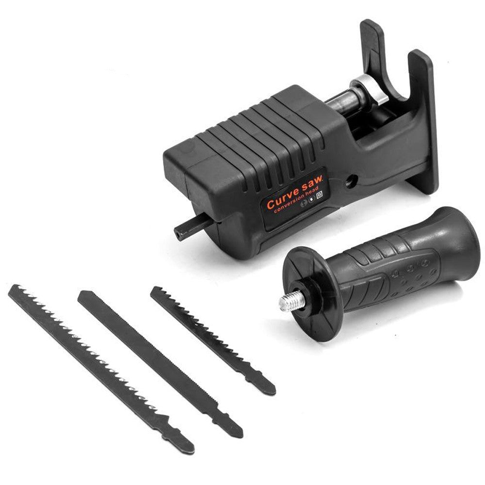 Насадка на дриль лобзик зі швидкознімним механізмом та 3 полотнами / Сабельна пилка з полотнами