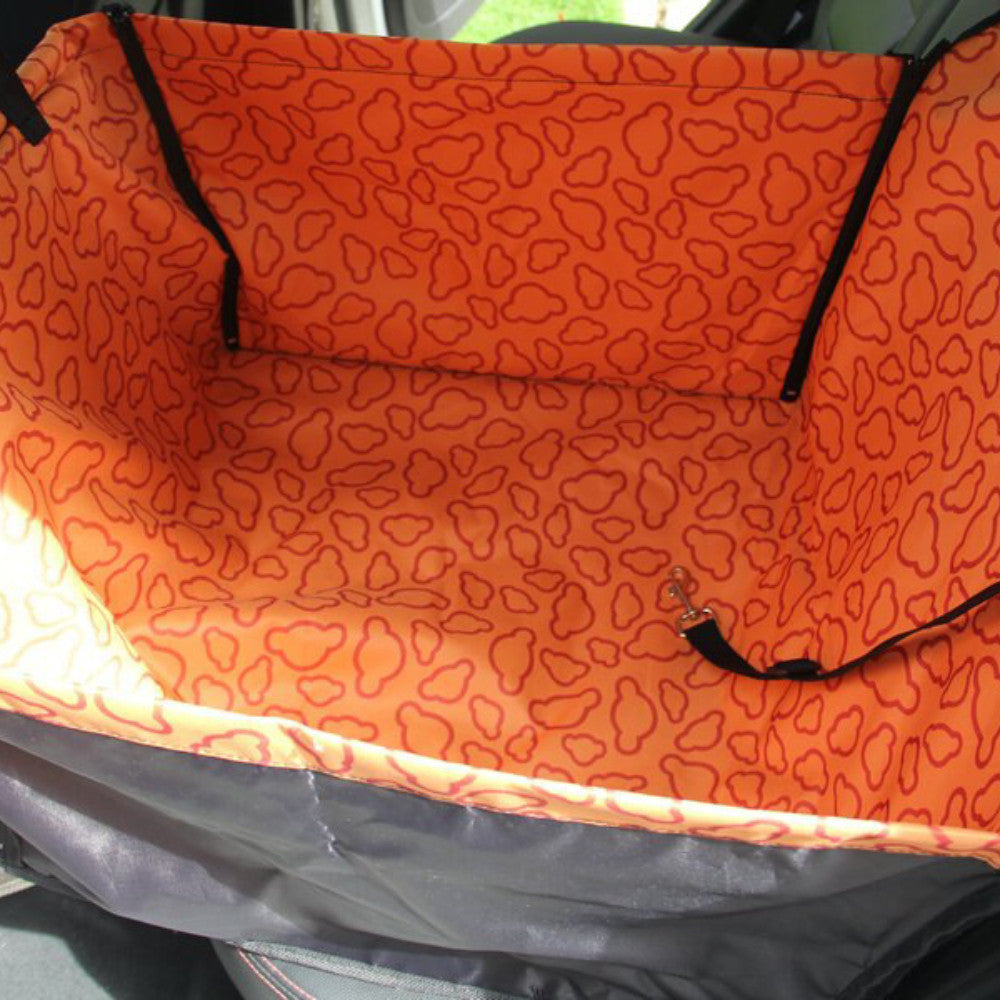 Чохол-гамак автомобільний для перевезення тварин, 120х56см, Помаранчевий / Накидка на заднє сидіння авто для собак