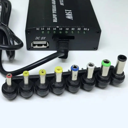 Зарядний пристрій для ноутбука MY-150W, 8 роз'ємів / Зарядка для ноутбука від прикурювача в авто