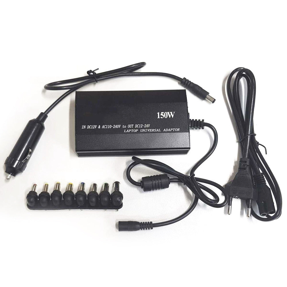 Зарядний пристрій для ноутбука MY-150W, 8 роз'ємів / Зарядка для ноутбука від прикурювача в авто