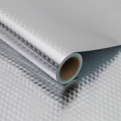 Самоклеюча алюмінієва фольга 5м х 60см, Ромб / Водонепроникна плівка для кухонних поверхонь