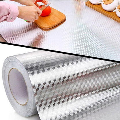 Самоклеюча алюмінієва фольга 5м х 60см, Ромб / Водонепроникна плівка для кухонних поверхонь