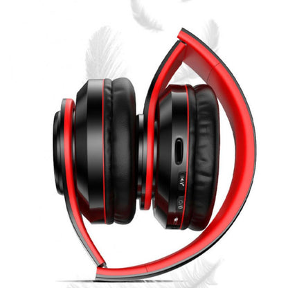 Бездротові навушники B39, з мікрофоном, Чорний з червоним / Bluetooth навушники з LED підсвічуванням, SD, AUX