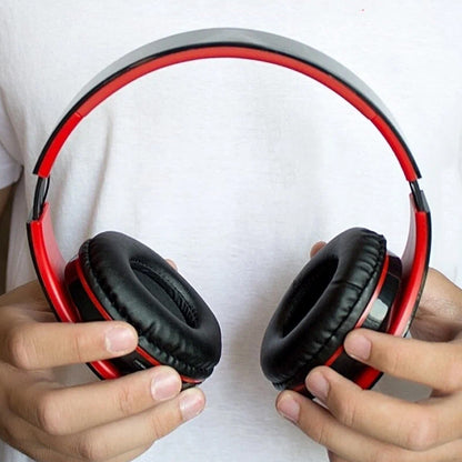 Бездротові навушники B39, з мікрофоном, Чорний з червоним / Bluetooth навушники з LED підсвічуванням, SD, AUX