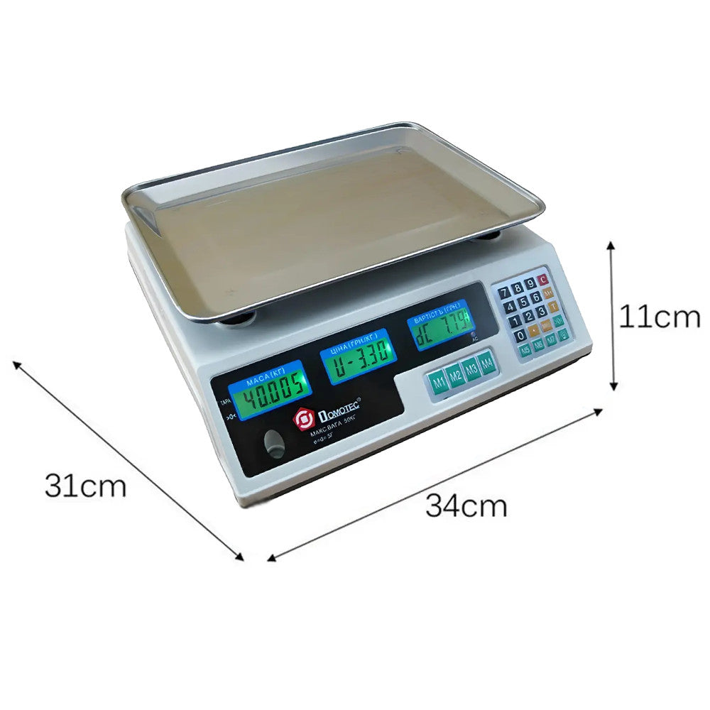 Ваги торговельні електронні до 50кг MS 228 / Акумуляторні ваги для торгівлі / Настільні ваги