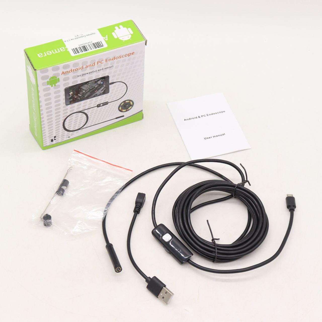 Ендоскоп міні камера для смартфона, 3,5м / Ендоскопічна гнучка USB-камера / Бороскоп
