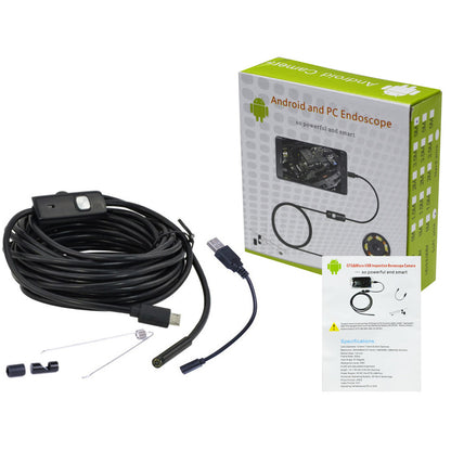Ендоскоп міні камера для смартфона, 5м / Ендоскопічна гнучка USB-камера / Бороскоп