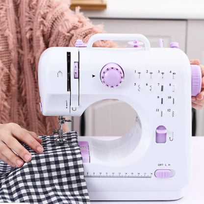 Швейна машинка з педаллю та оверлоком, FHSM 505/ Міні швейна машинка / Портативна машинка для шиття