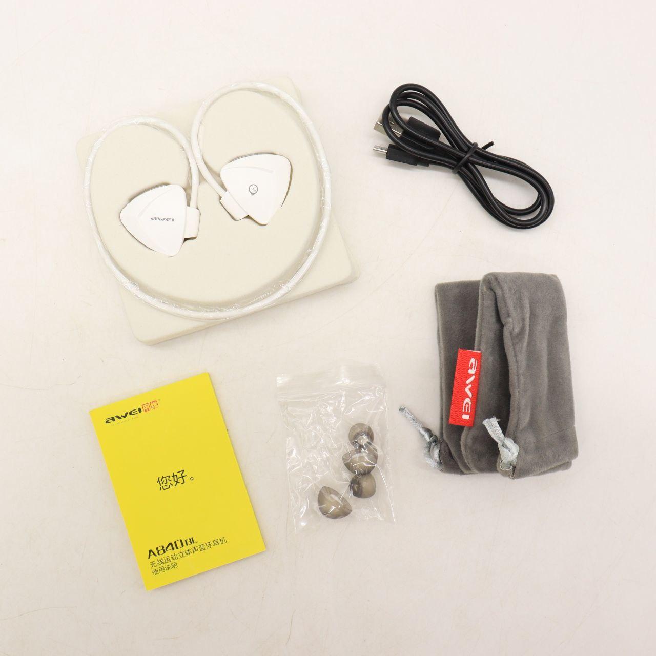 Спортивні бездротові навушники MDR A840, Білі / Блютуз навушники з мікрофоном / Вакуумні навушники / Стереонавушники