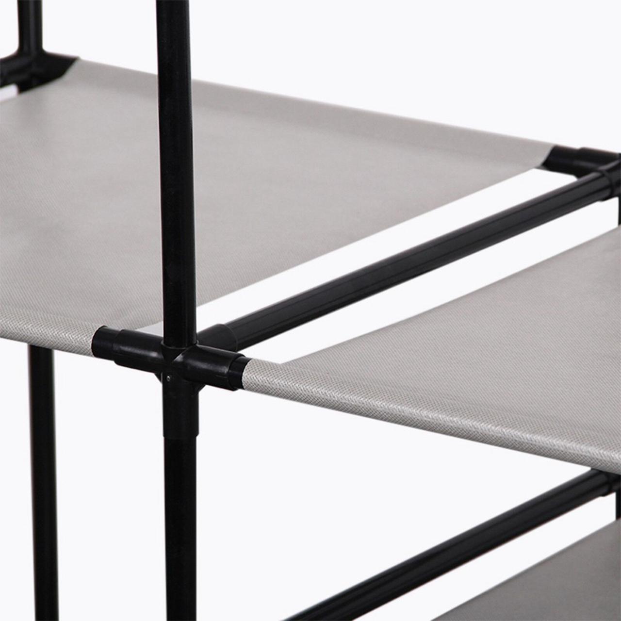 Вішалка стійка для одягу (157х105х80 см) Simple Coat Rack Double Row / Телескопічна вішалка з полицями