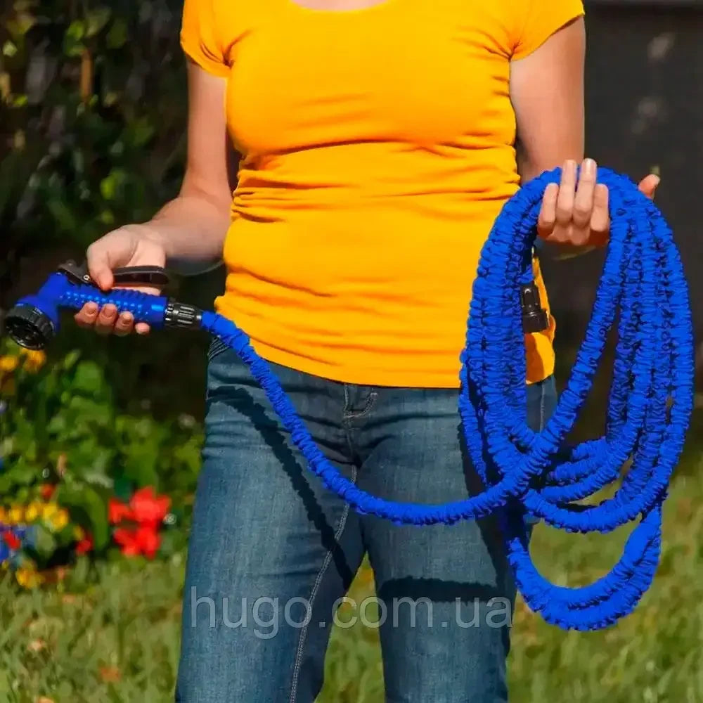 Шланг для поливу 15 м + розпилювач, V-HOSE / Садовий шланг що розтягується / Поливальний шланг