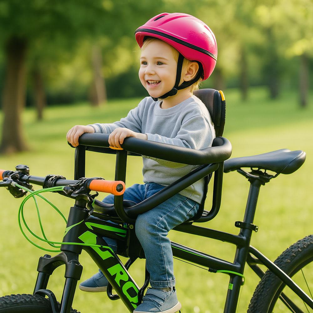 Дитяче велокрісло на раму 18х15см, MESKALO / Велосипедне переднє крісло з кріпленням / Сидіння на велосипед
