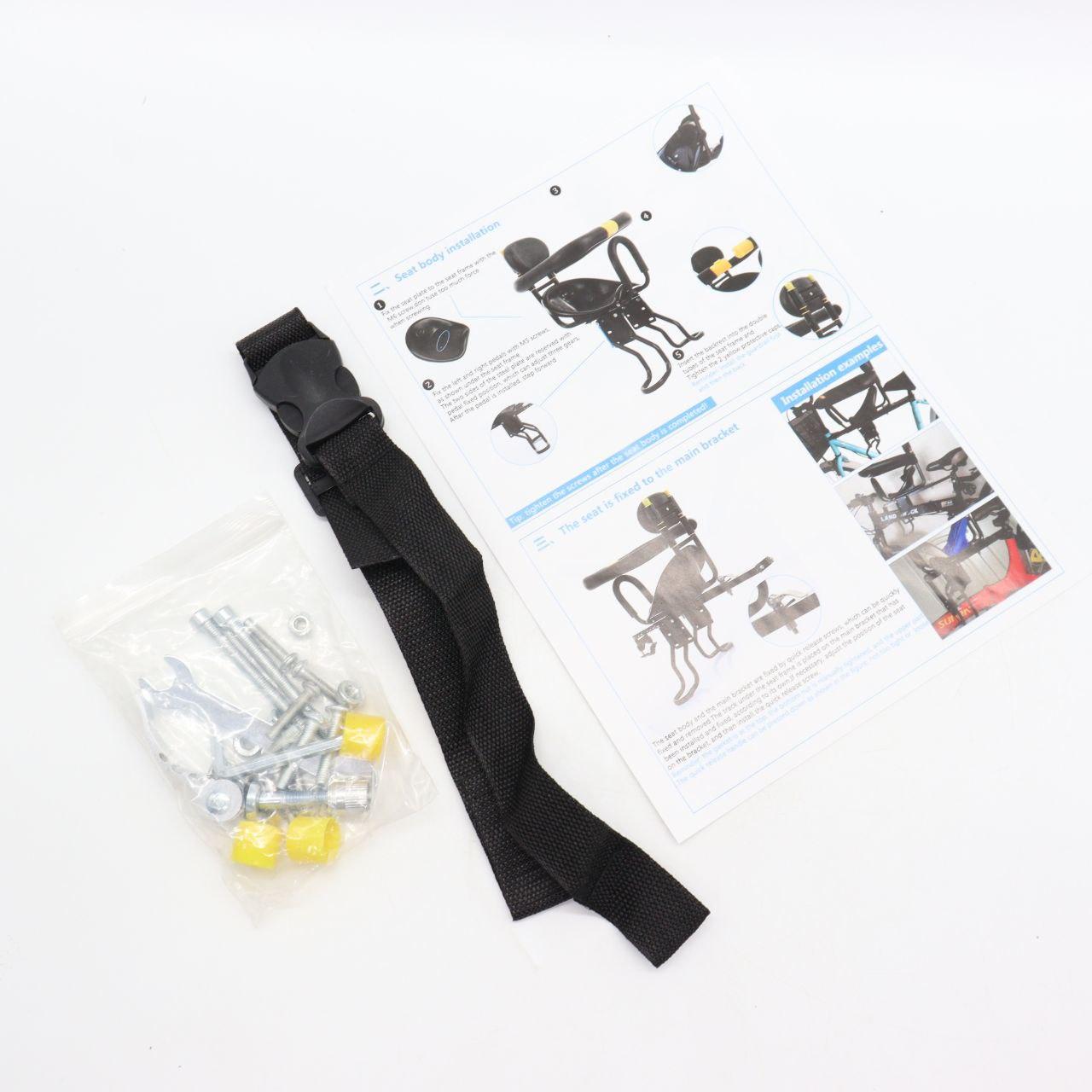 Дитяче велокрісло на раму 18х15см, MESKALO / Велосипедне переднє крісло з кріпленням / Сидіння на велосипед