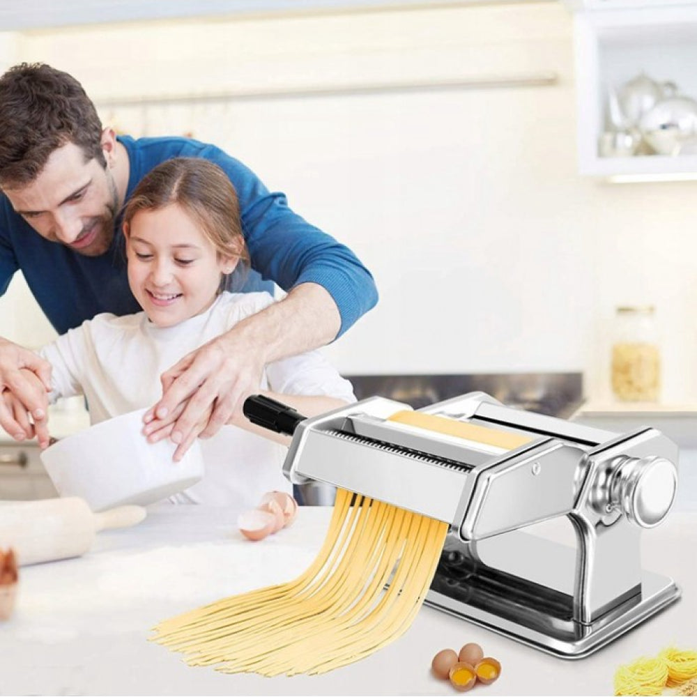 Лапшерізка ручна для розкочування тіста, з насадками / Машинка для нарізки локшини / Тестораскатка механічна