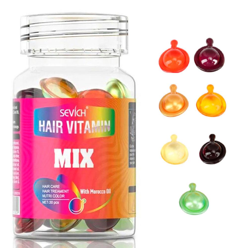 Капсули для волосся 30шт Sevich Mix / Олії для посічених кінчиків волосся / Капсули для догляду за волоссям / Олія для волосся