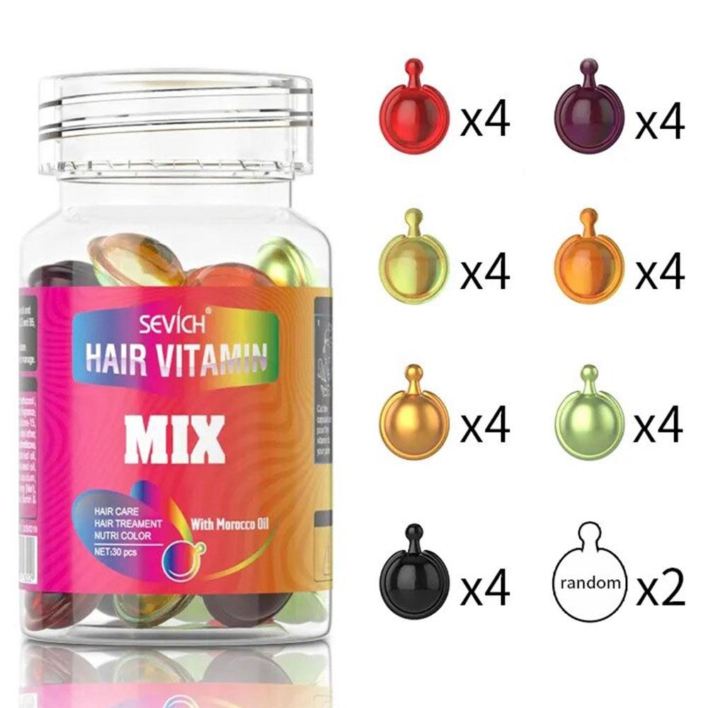 Капсули для волосся 30шт Sevich Mix / Олії для посічених кінчиків волосся / Капсули для догляду за волоссям / Олія для волосся