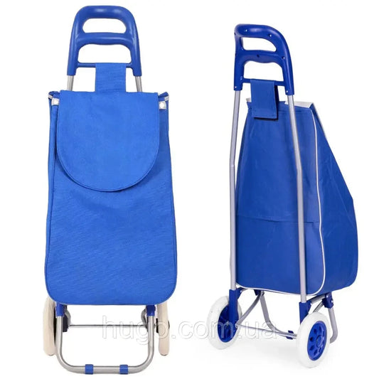 Сумка-візок на колесах до 130кг, 95х35х30см, Синій / Сумка на колесах для покупок / Кравчучка