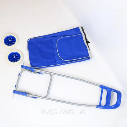 Сумка-візок на колесах до 130кг, 95х35х30см, Синій / Сумка на колесах для покупок / Кравчучка