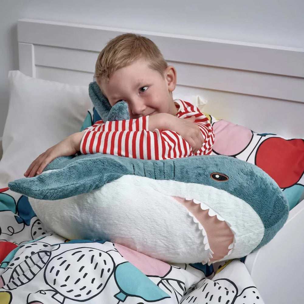 М'яка іграшка Акула, 100 см, Синя / Іграшка плюшева обіймашка / Дитяча іграшка подушка