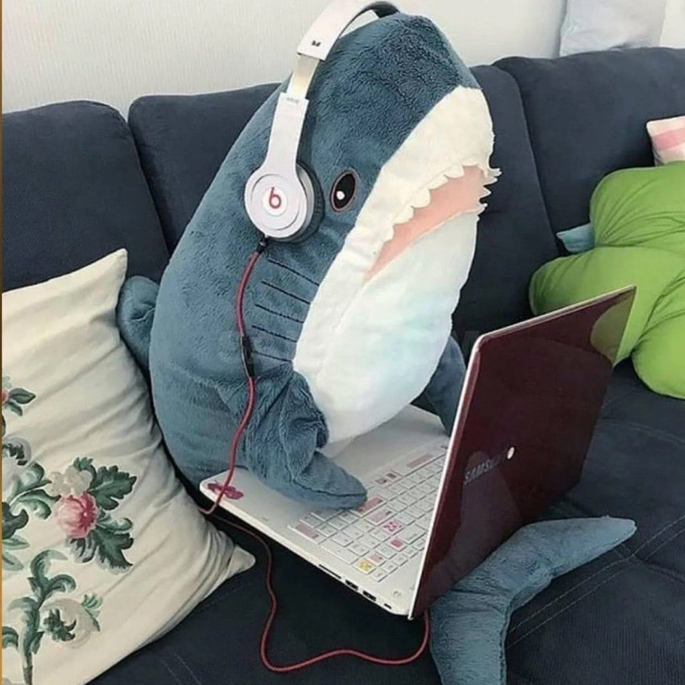 М'яка іграшка Акула, 100 см, Синя / Іграшка плюшева обіймашка / Дитяча іграшка подушка