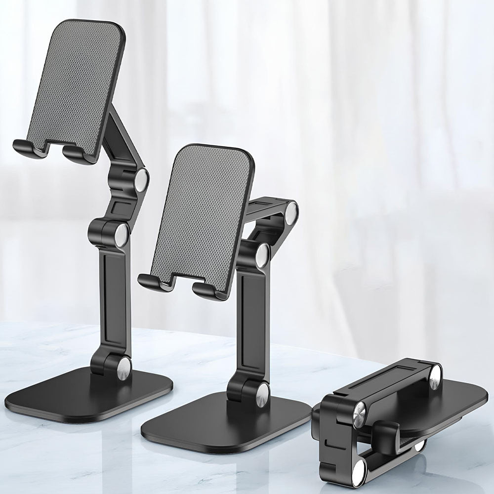 Настільний тримач для телефону 4-13", S002, Чорний / Підставка для телефону /Складна підставка під телефон