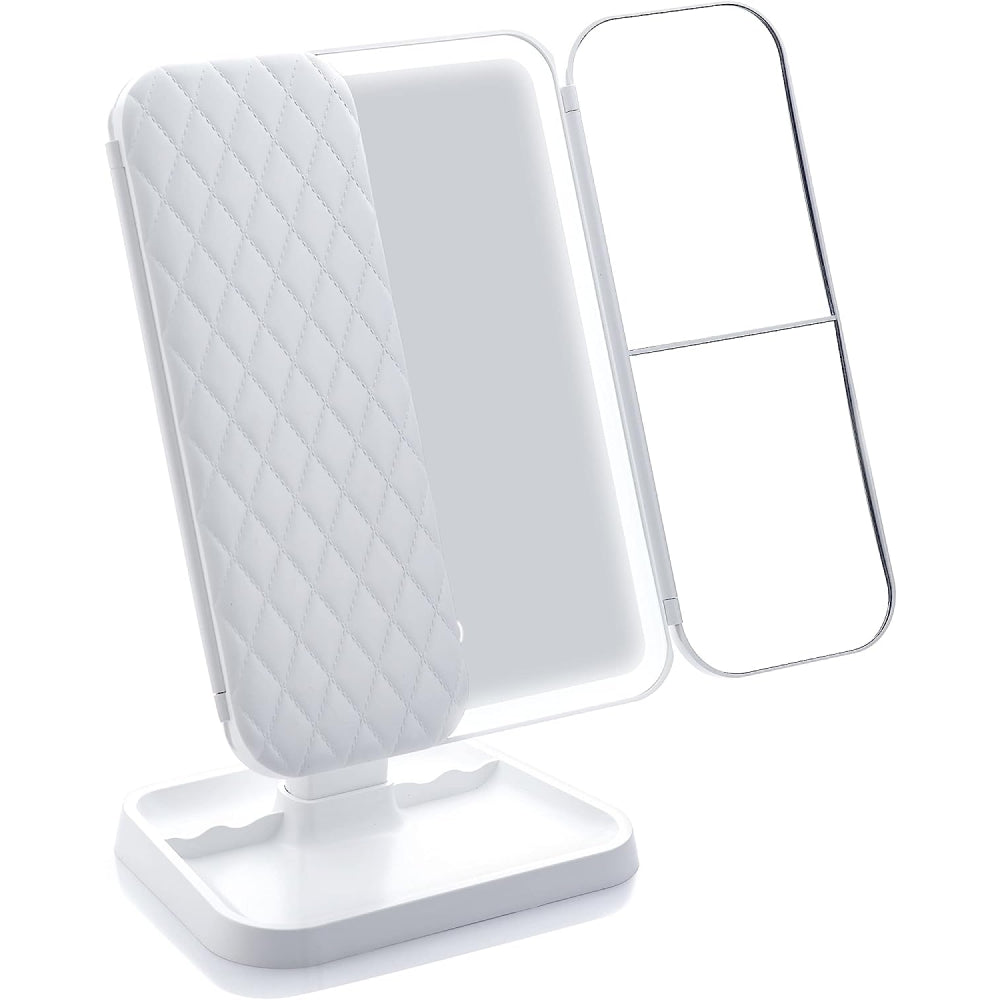 Косметичне дзеркало з LED підсвічуванням та USB, XW 810, Біле / Потрійне дзеркало сенсорне для макіяжу