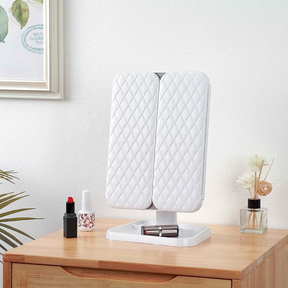 Косметичне дзеркало з LED підсвічуванням та USB, XW 810, Біле / Потрійне дзеркало сенсорне для макіяжу