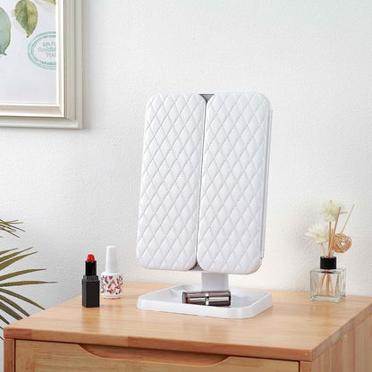 Косметичне дзеркало з LED підсвічуванням та USB, XW 810, Біле / Потрійне дзеркало сенсорне для макіяжу