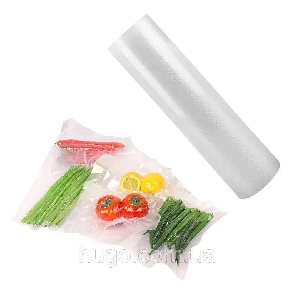 Пакети для вакууматора в рулонах 5м х 20см, 1 рулон / Вакуумні рулонні пакети для зберігання їжі