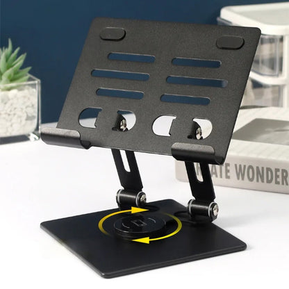 Настільна підставка для планшета 4-16" до 2,5 кг, оборот на 360° / Складаний металевий тримач планшета