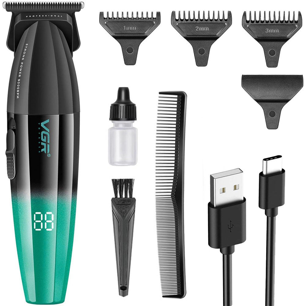 Акумуляторна машинка для стрижки, 4 насадки, USB, VGR V906 / Тример для стрижки волосся / Тример для бороди
