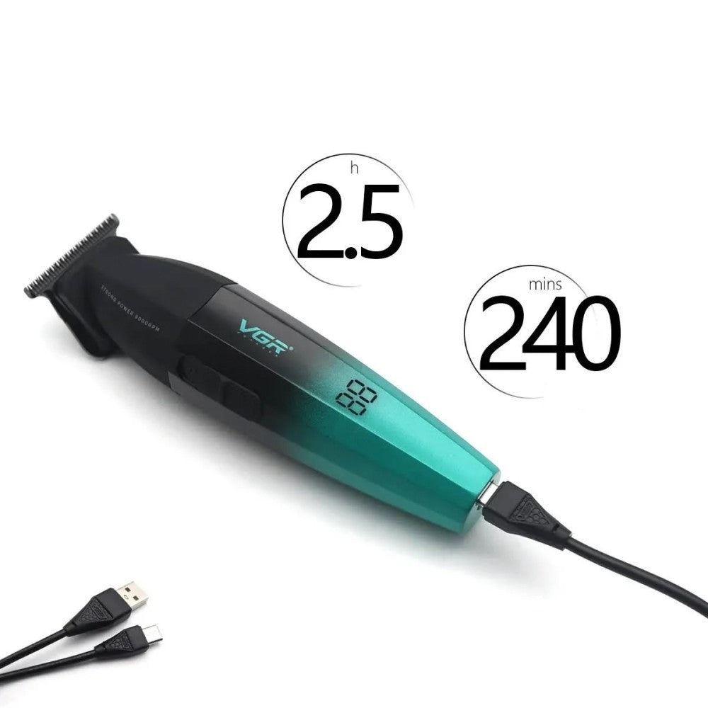 Акумуляторна машинка для стрижки, 4 насадки, USB, VGR V906 / Тример для стрижки волосся / Тример для бороди