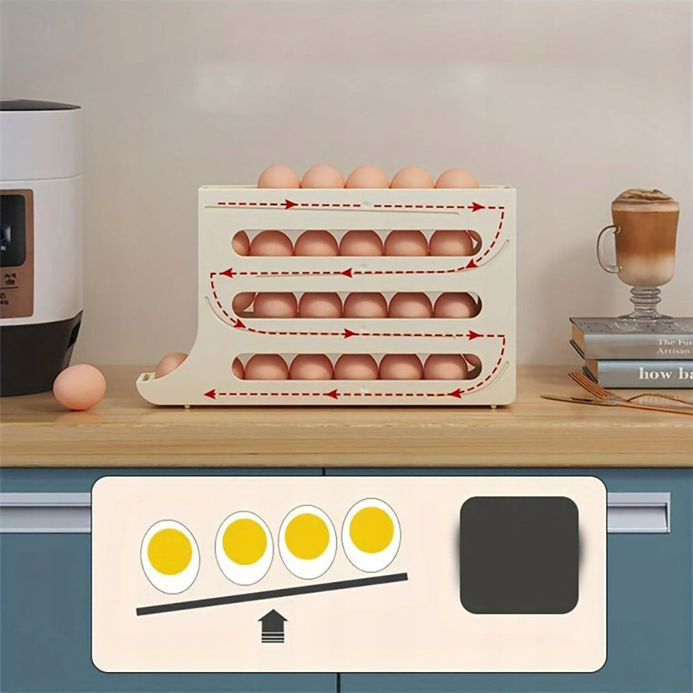 Підставка для зберігання яєць 4 яруси 30×19×7см, Plastic shelving / Лоток для яєць / Органайзер для яєць