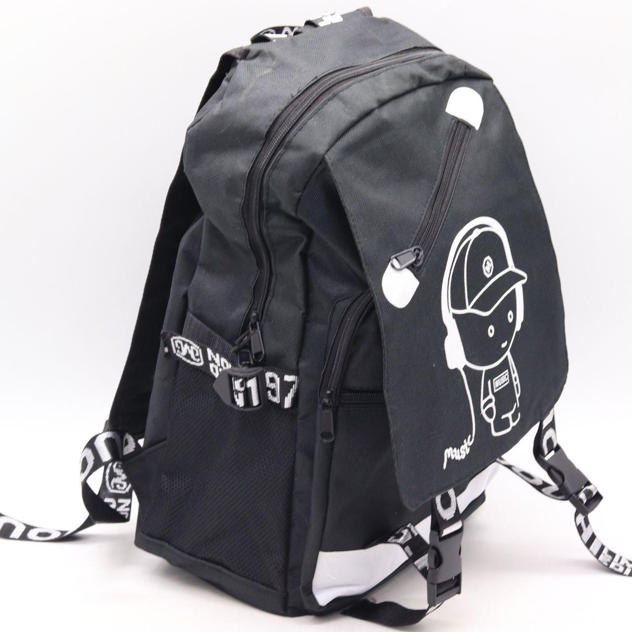 Шкільний рюкзак підлітковий з USB (46х30х15 см) / Великий молодіжний рюкзак світловідбивний