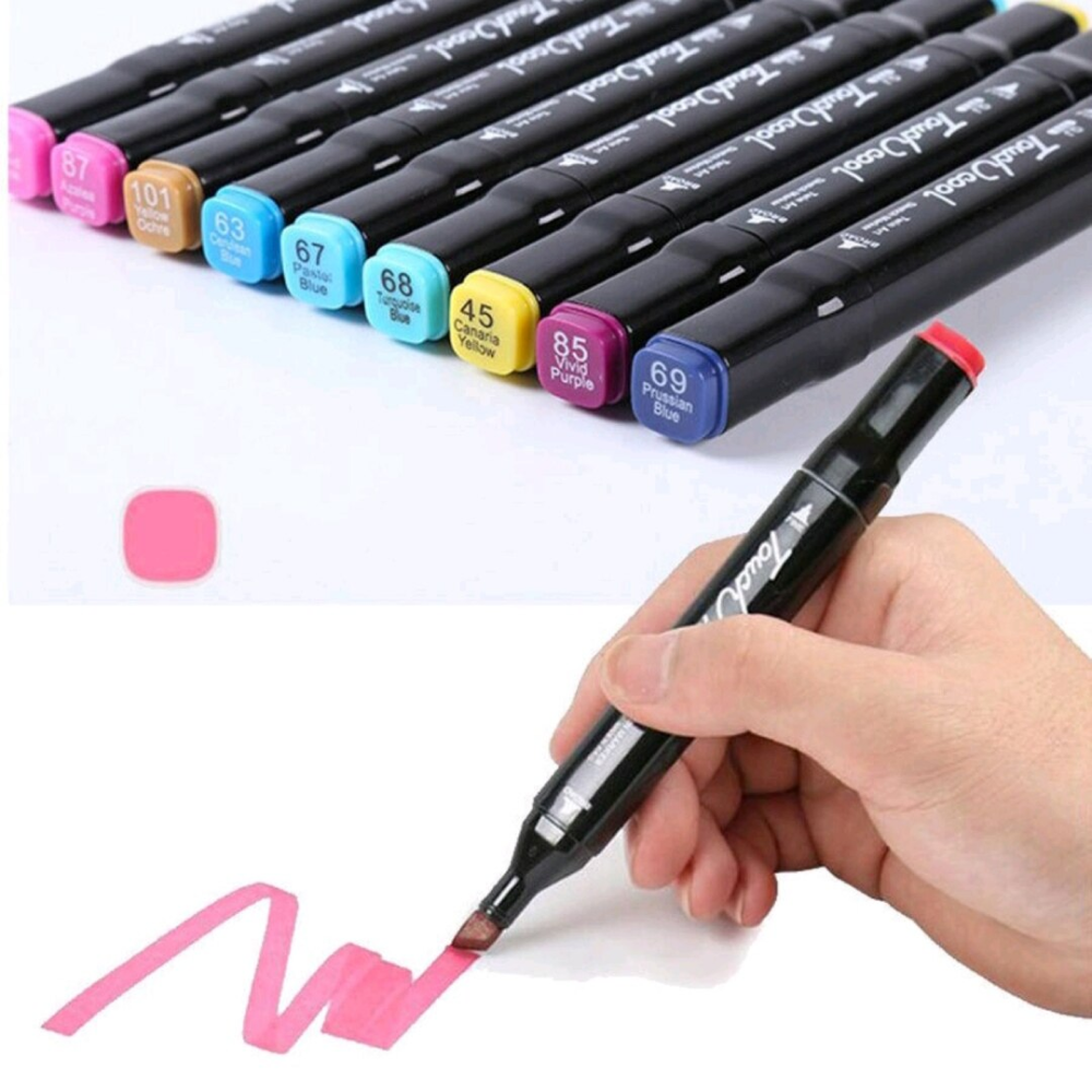 Набір маркерів для скетчингу 262 шт, в чохлі / Двосторонні скетч маркери / Маркери для малювання