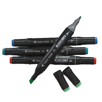 Набір маркерів для скетчингу 262 шт, в чохлі / Двосторонні скетч маркери / Маркери для малювання