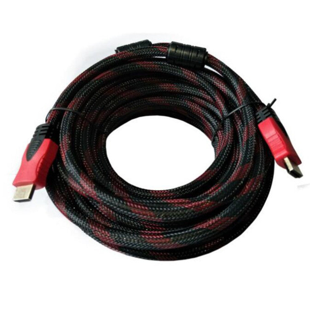 Кабель HDMI-HDMI 10м, з посиленою обмоткою / Шнур для телевізора з 2 фільтрами