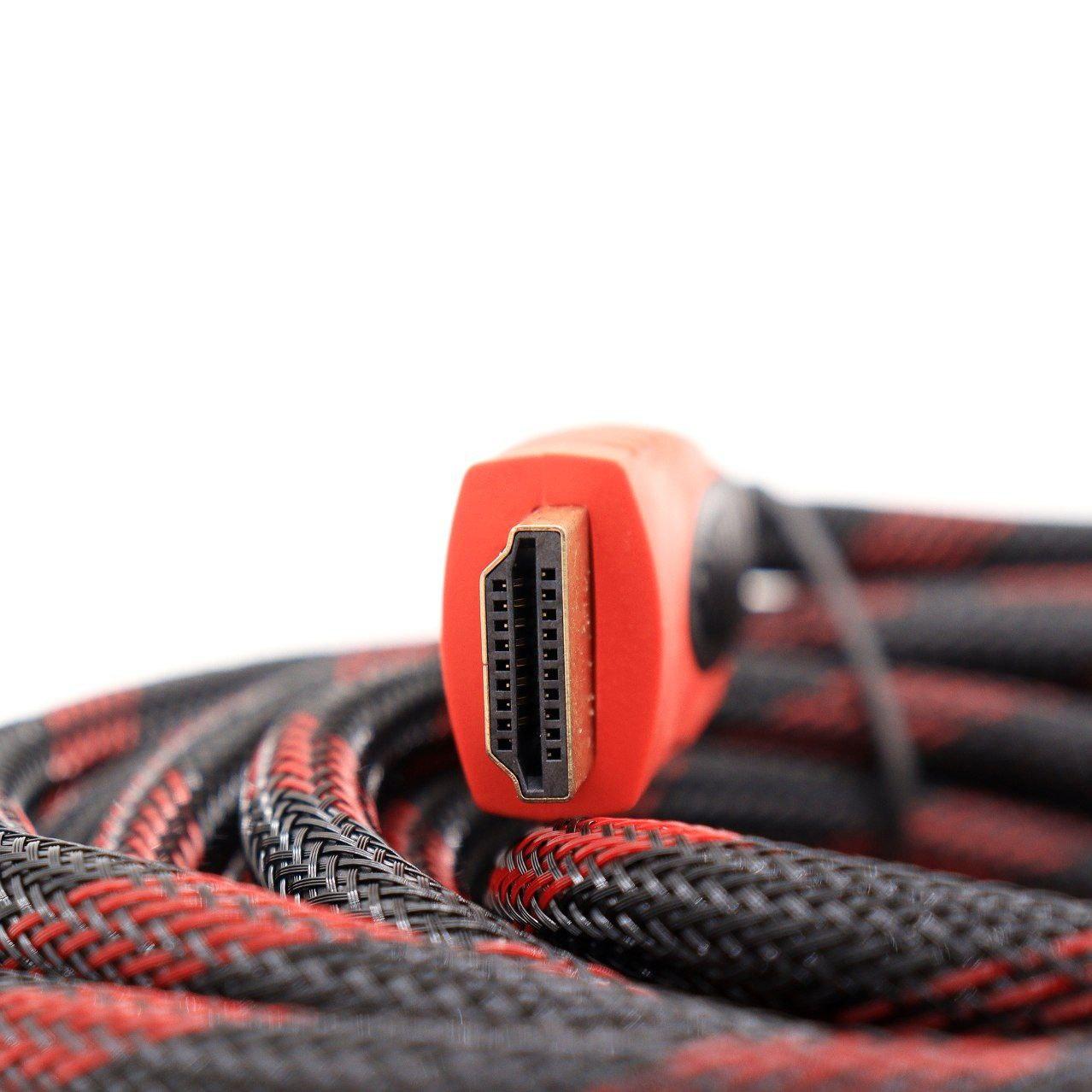 Кабель HDMI-HDMI 10м, з посиленою обмоткою / Шнур для телевізора з 2 фільтрами