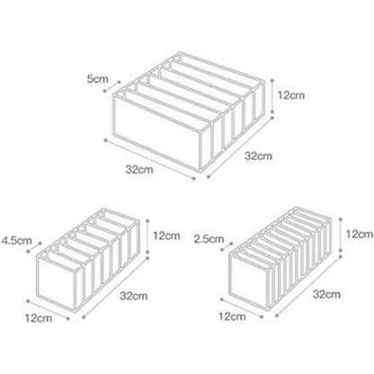Комплект органайзерів для нижньої білизни 3шт / Нейлоновий органайзер для зберігання білизни та шкарпеток