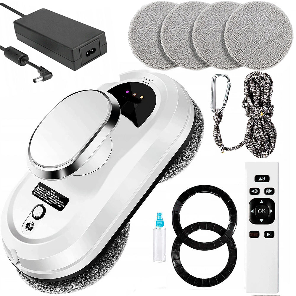 Розумний робот мийник вікон 4 насадки, Пульт, від мережі/акумулятора / Робот пилосос для вікон / Робот для миття вікон