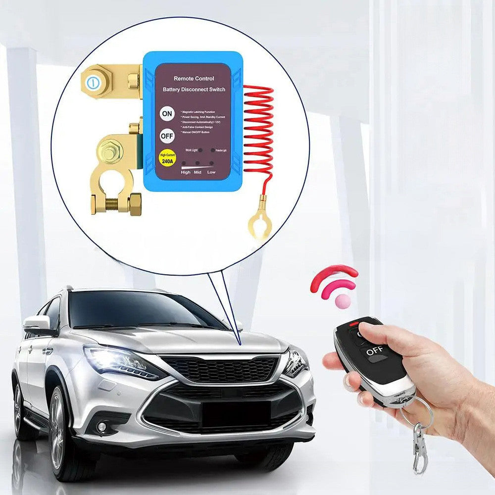 Дистанційний вимикач маси авто 12В/240A + 2 пульта / Подвійне реле відключення автомобільної батареї